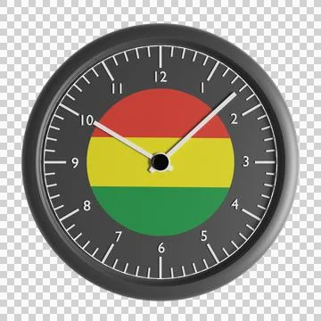 Wall clock with the flag of Bolivia Stock Illustration