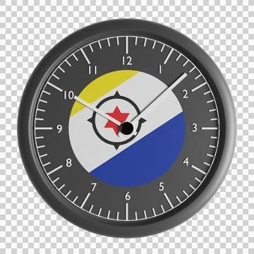 Wall clock with the flag of Bonaire Illustrazione stock