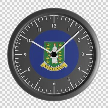 Wall clock with the flag of British Virgin Islands Stock Illustration