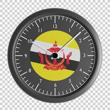 Wall clock with the flag of Brunei Stock Illustration