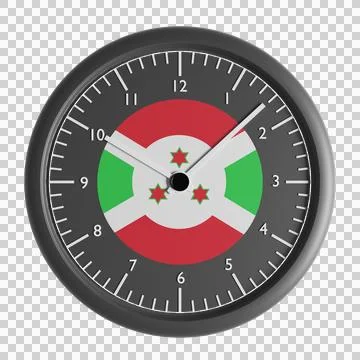 Wall clock with the flag of Burundi Stock Illustration