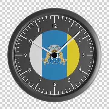 Wall clock with the flag of Canary Islands Stock Illustration