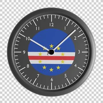 Wall clock with the flag of Cape Verde Illustrazione stock