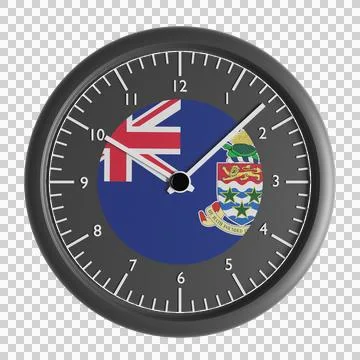 Wall clock with the flag of Cayman Islands Illustrazione stock