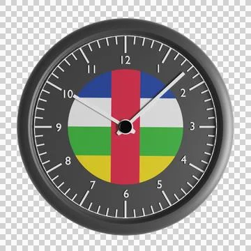 Wall clock with the flag of Central African Republic Stock Illustration