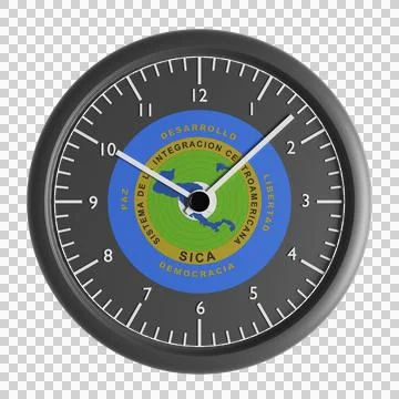 Wall clock with the flag of Central American Integration System Stock Illustration