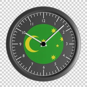Wall clock with the flag of Cocos Keeling Islands Stock Illustration