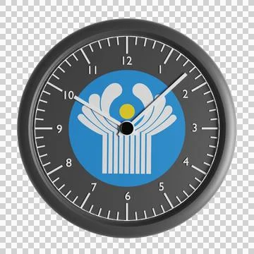 Wall clock with the flag of Commonwealth of Independent States Stock Illustration