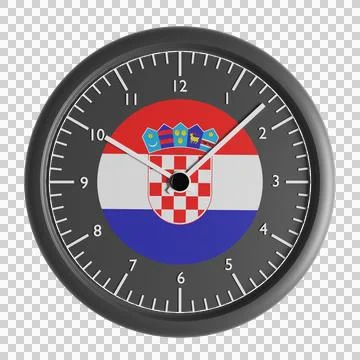 Wall clock with the flag of Croatia Stock Illustration