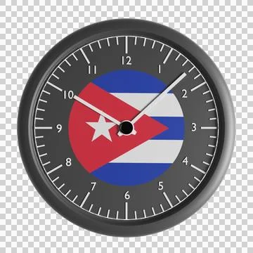Wall clock with the flag of Cuba Stock Illustration