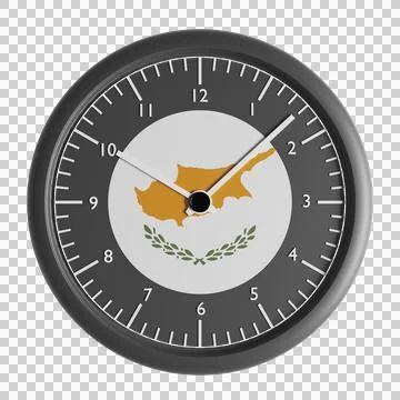 Wall clock with the flag of Cyprus Stock-Illustration