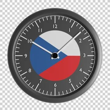 Wall clock with the flag of Czech Republic Stock Illustration