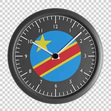 Wall clock with the flag of Democratic Republic of Congo Stock Illustration