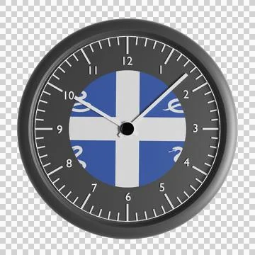 Wall clock with the flag of Drapeau Aux Serpents De La Martinique Illustrazione stock