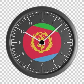 Wall clock with the flag of Eritrea Stock Illustration