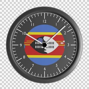 Wall clock with the flag of Eswatini Stock-Illustration