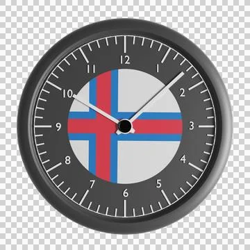Wall clock with the flag of Faroe Islands Stock Illustration
