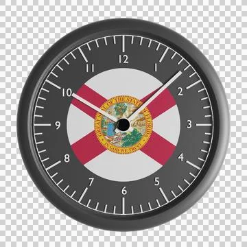 Wall clock with the flag of Florida Stock-Illustration