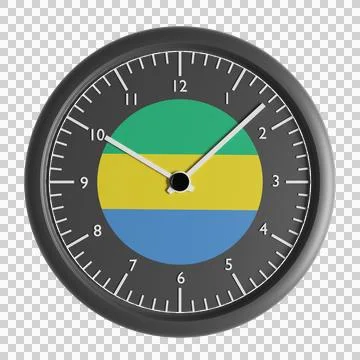 Wall clock with the flag of Gabon Stock Illustration
