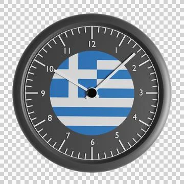 Wall clock with the flag of Greece Illustrazione stock