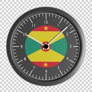 Wall clock with the flag of Grenada Stock Illustration