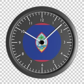 Wall clock with the flag of Guam Stock Illustration