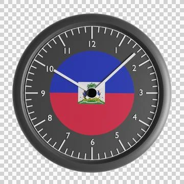 Wall clock with the flag of Haiti Stock-Illustration