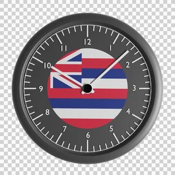 Wall clock with the flag of Hawaii Stock Illustration