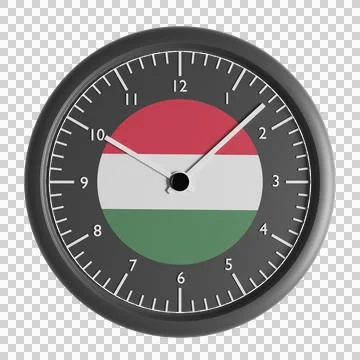 Wall clock with the flag of Hungary Stock Illustration