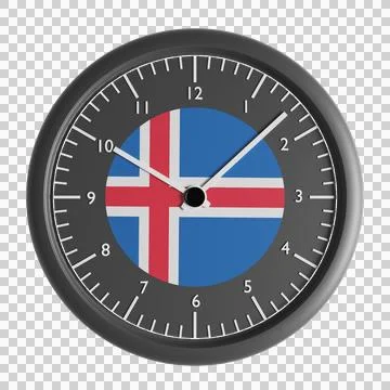 Wall clock with the flag of Iceland Stock Illustration