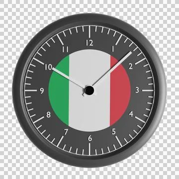 Wall clock with the flag of Italy Stock Illustration