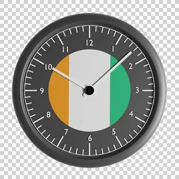 Wall clock with the flag of Ivory Coast Stock Illustration