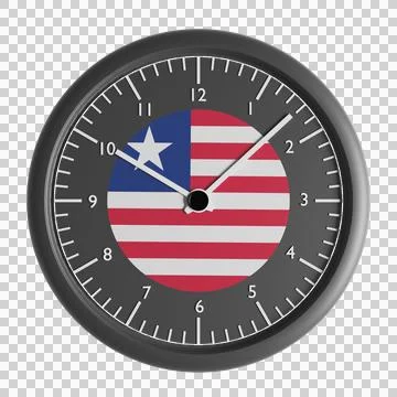 Wall clock with the flag of Liberia Stock Illustration
