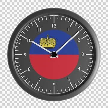 Wall clock with the flag of Liechtenstein Stock Illustration