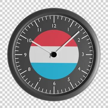 Wall clock with the flag of Luxembourg Stock-Illustration