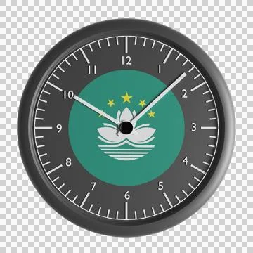 Wall clock with the flag of Macau Stock Illustration