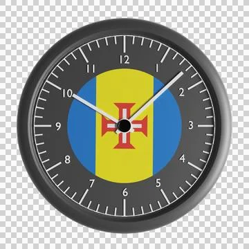 Wall clock with the flag of Madeira Stock Illustration