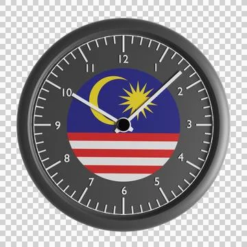 Wall clock with the flag of Malaysia Stock-Illustration