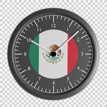 Wall clock with the flag of Mexico Illustrazione stock