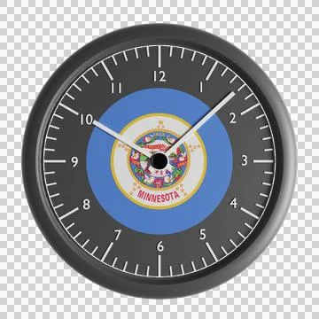 Wall clock with the flag of Minnesota Stock Illustration