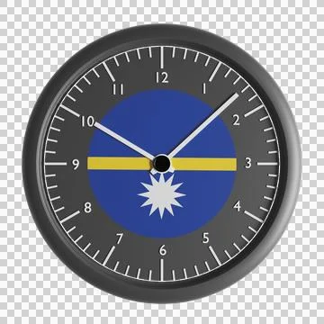 Wall clock with the flag of Nauru Stock Illustration