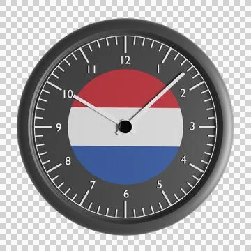 Wall clock with the flag of Netherlands Stock Illustration