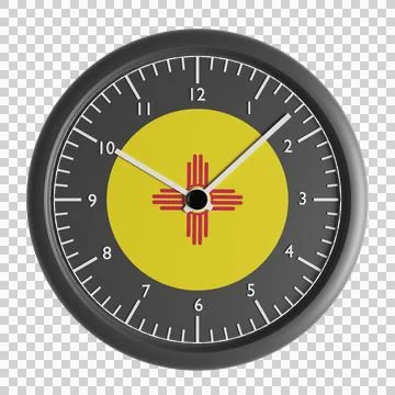 Wall clock with the flag of New Mexico Stock Illustration