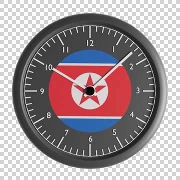 Wall clock with the flag of North Korea Stock Illustration