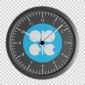 Wall clock with the flag of OPEC Stock Illustration