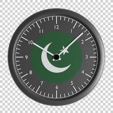 Wall clock with the flag of Pakistan Stock Illustration