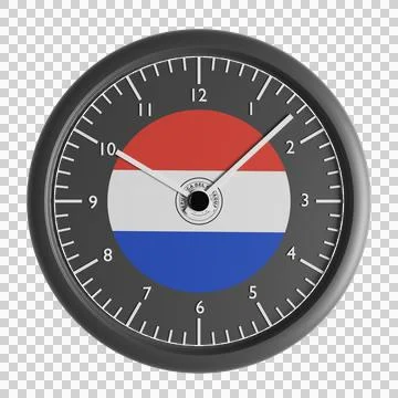 Wall clock with the flag of Paraguay Stockillustratie