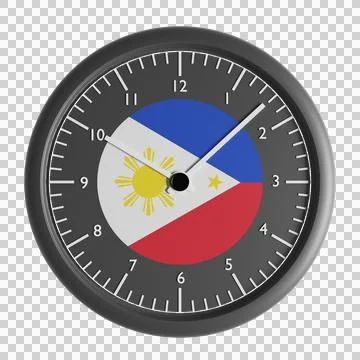 Wall clock with the flag of Philippines Stock Illustration