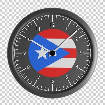 Wall clock with the flag of Puerto Rico Stock Illustration