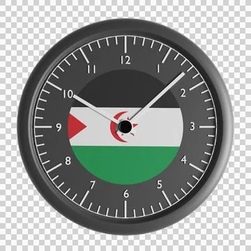 Wall clock with the flag of Sahrawi Arab Democratic Republic Stock Illustration